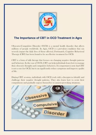 The Importance of CBT in OCD Treatment in Agra
