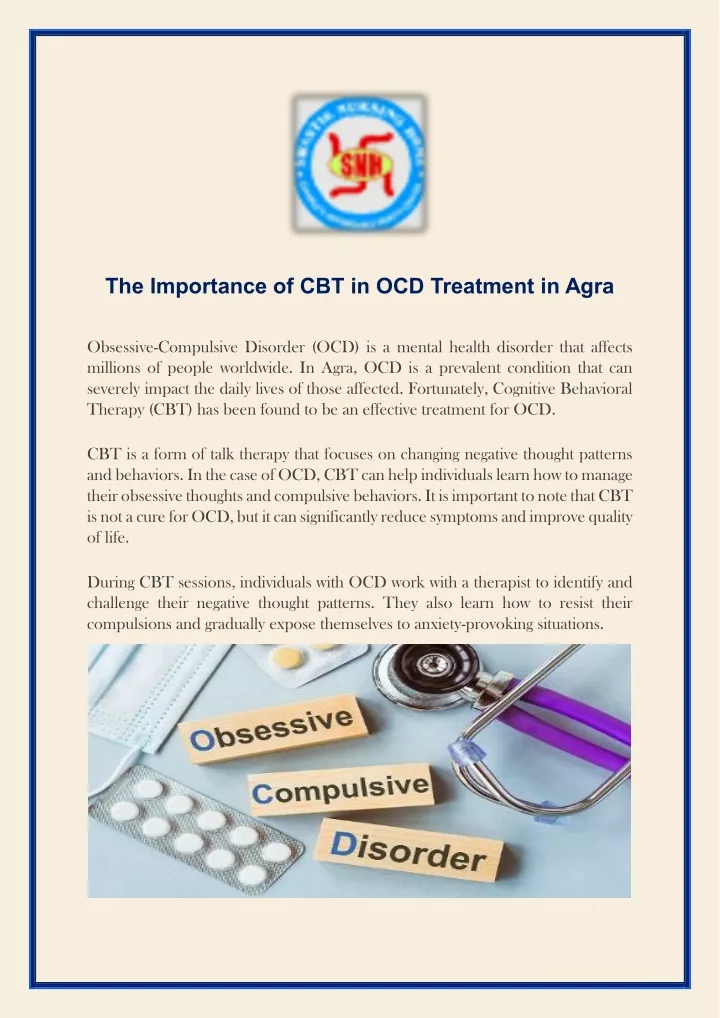 the importance of cbt in ocd treatment in agra