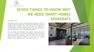 SEVEN THINGS TO KNOW WHY WE NEED SMART