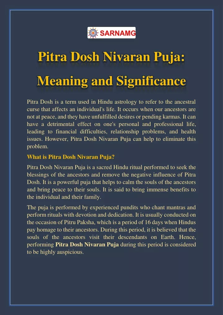 pitra dosh nivaran puja