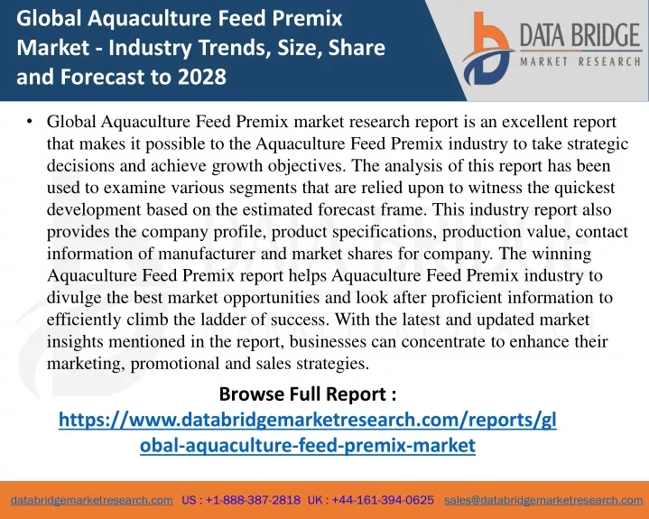 global aquaculture feed premix market industry