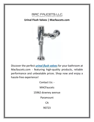 urinal flush valves macfaucets com
