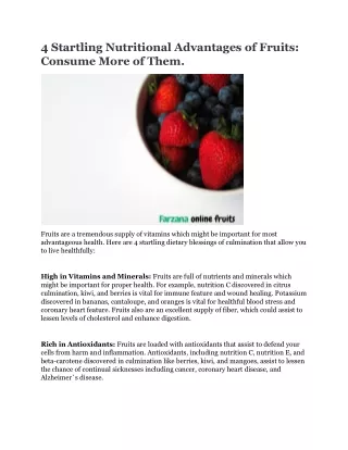4 startling nutritional advantages of fruits