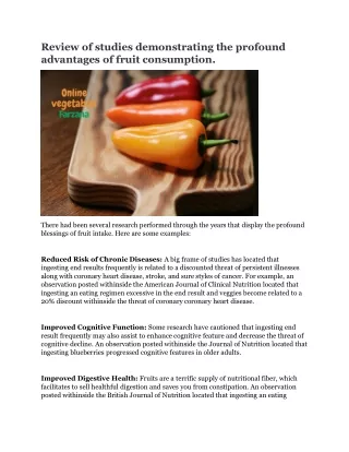 review of studies demonstrating the profound