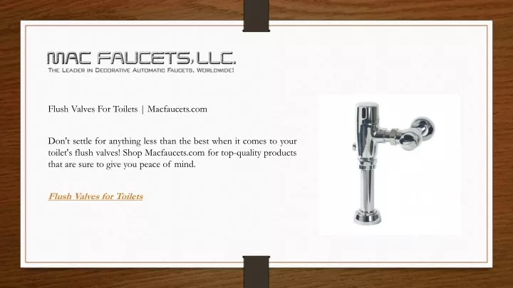 flush valves for toilets macfaucets com