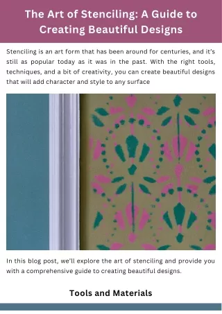 The Art of Stenciling A Guide to Creating Beautiful Designs