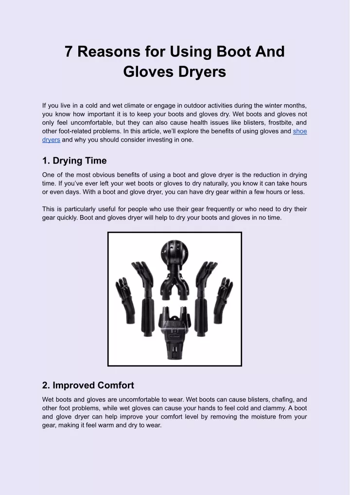 7 reasons for using boot and gloves dryers