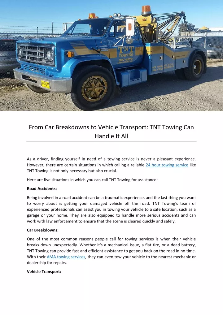 from car breakdowns to vehicle transport