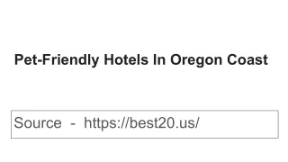 Pet-Friendly Hotels In Oregon Coast