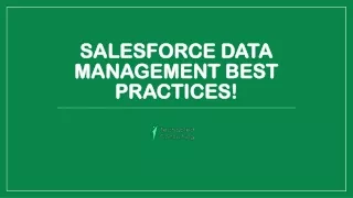 Salesforce online CRM management techniques for data management