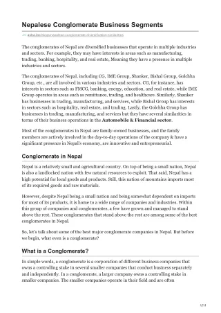 Nepalese-Conglomerate-Business-Segments