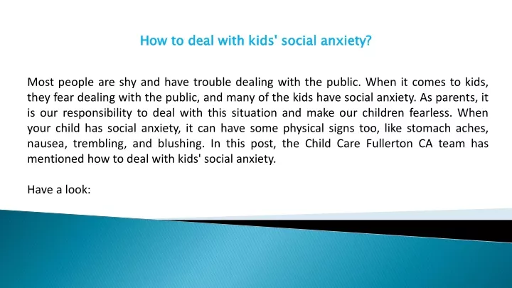 how to deal with kids social anxiety