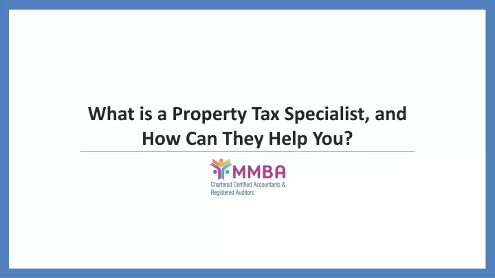 what is a property tax specialist