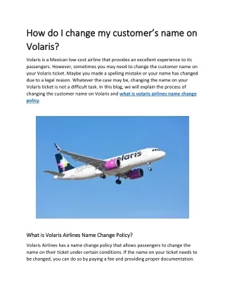 How do I change my customer’s name on Volaris