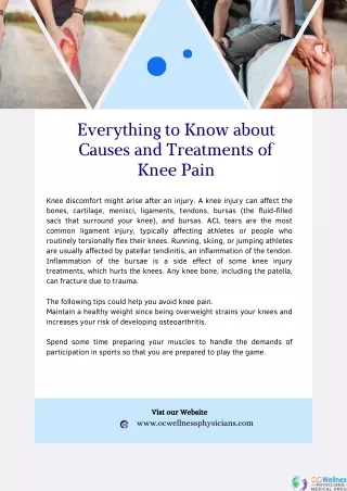 Everything to Know about Causes and Treatments of Knee Pain