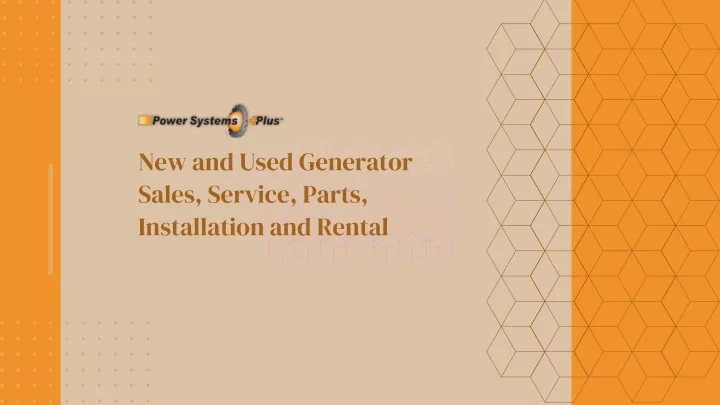 new and used generator sales service parts