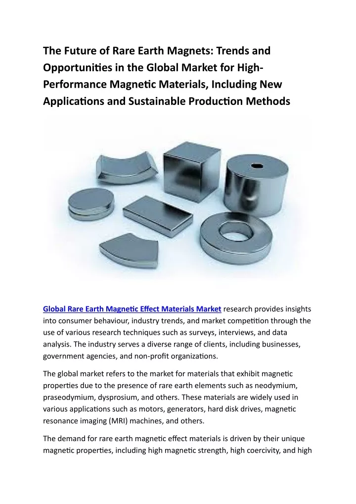 the future of rare earth magnets trends