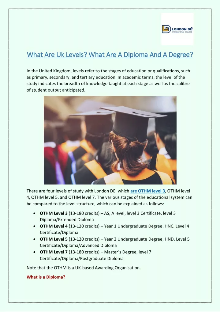 what are uk levels what are a diploma