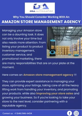 Why You Should Consider Working With An Amazon Store Management Agency