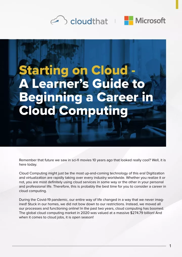 starting on cloud a learner s guide to beginning