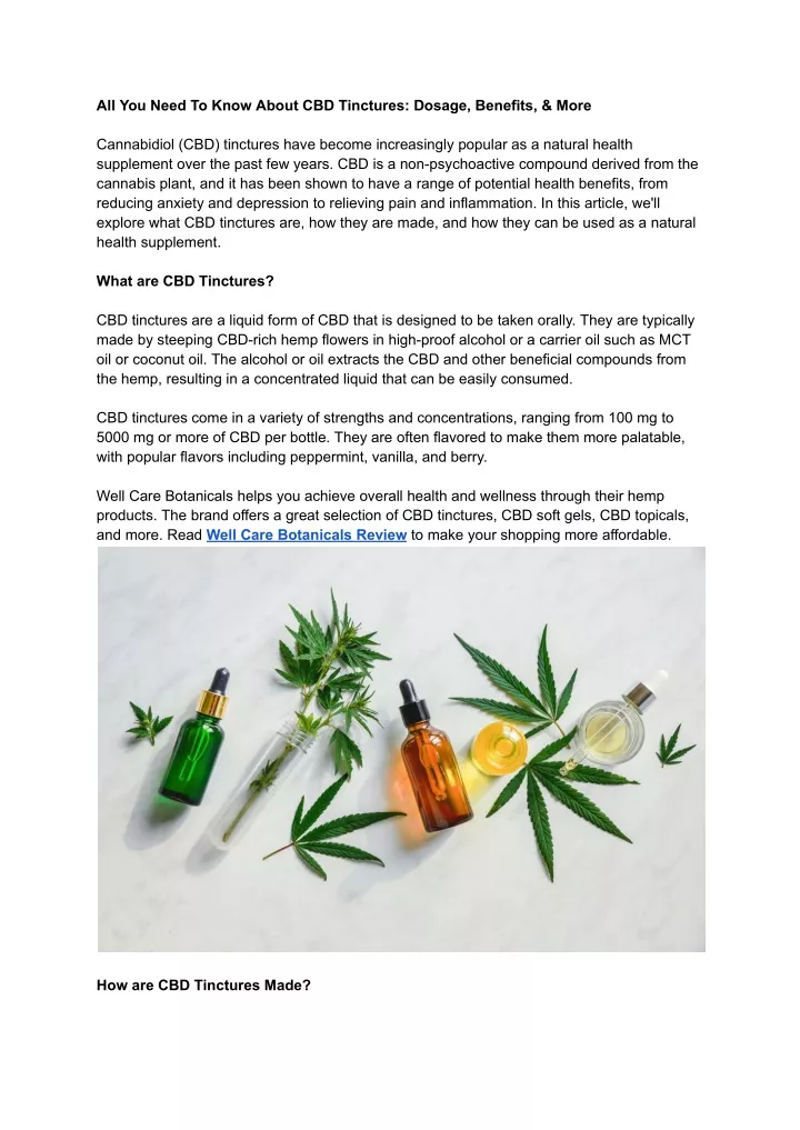 all you need to know about cbd tinctures dosage