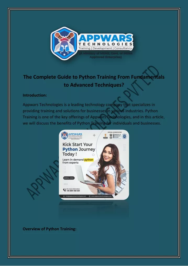 the complete guide to python training from