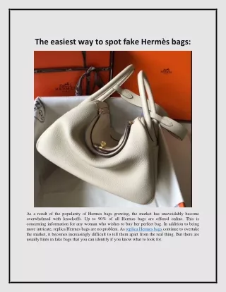 The easiest way to spot fake Hermès bags