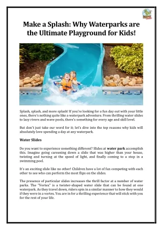 make a splash why waterparks are the ultimate