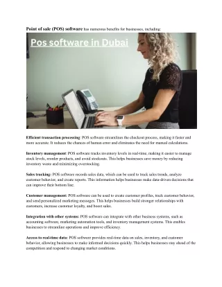 point of sale pos software has numerous benefits