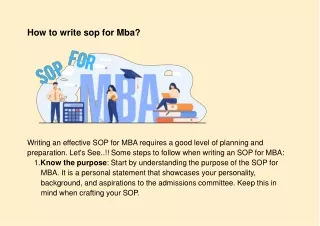 How to write sop for Mba