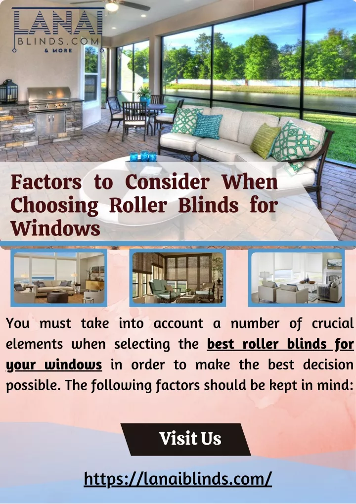 factors to consider when choosing roller blinds