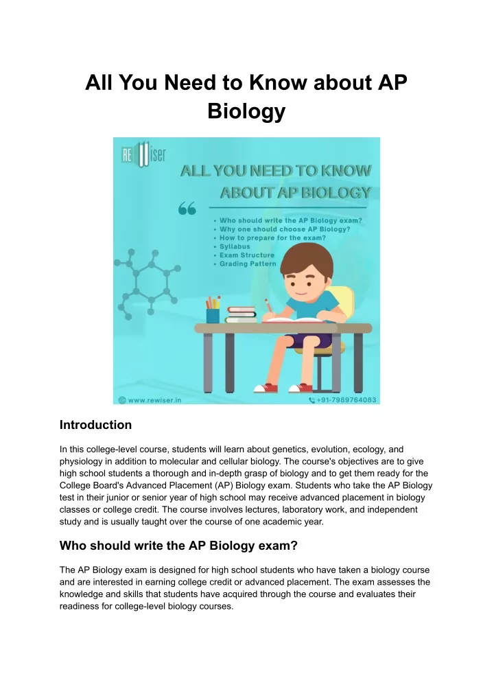 all you need to know about ap biology