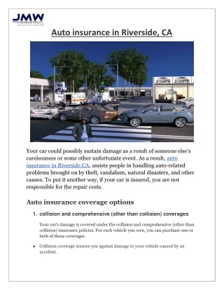 Get Comprehensive Auto Insurance Coverage in Riverside, CA