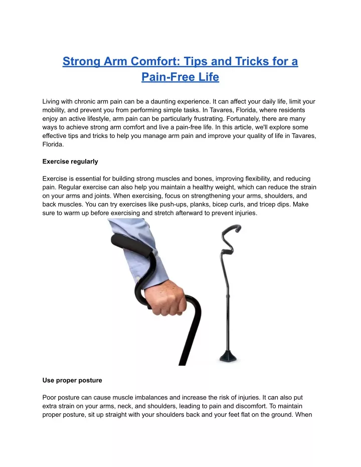 strong arm comfort tips and tricks for a pain