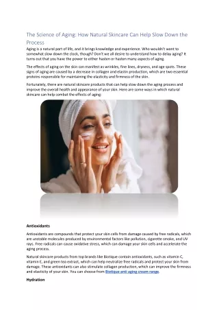 the science of aging how natural skincare