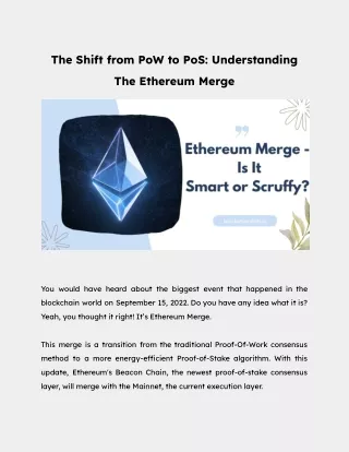 The Shift from PoW to PoS: Understanding The Ethereum Merge