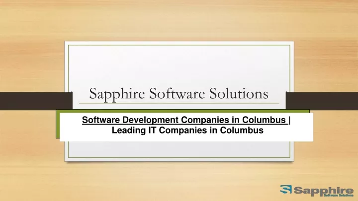 sapphire software solutions