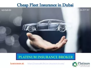 Cheap Fleet Insurance in Dubai