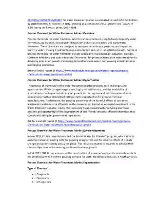 process chemicals market for water treatment