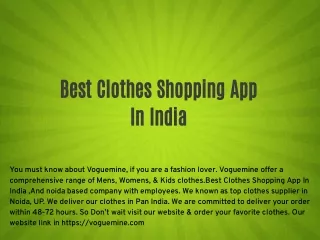 Best Clothes Shopping App In India