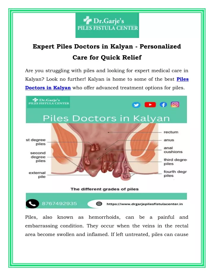 expert piles doctors in kalyan personalized