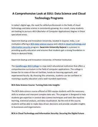 a comprehensive look at ssiu data science