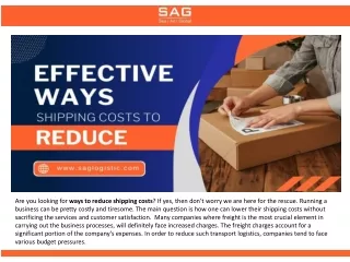 Effective Ways to Reduce Shipping Costs