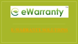 Online Warranty Management System | ewarranty solutions
