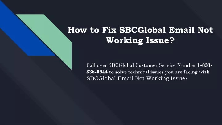 how to fix sbcglobal email not working issue