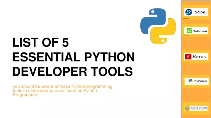 list of 5 essential python developer tools