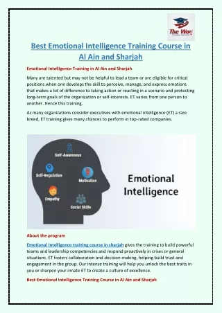best emotional intelligence training course