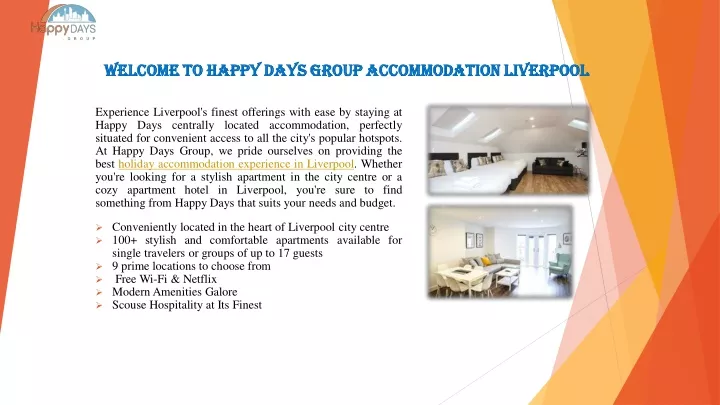 welcome to happy days group accommodation