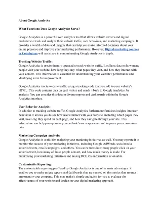 about google analytics