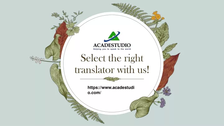 select the right translator with us